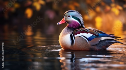 Mandarin duck. Generative AI