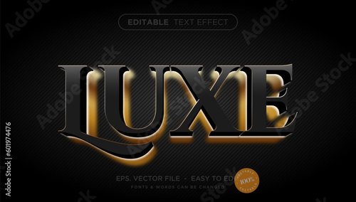 Luxury black gold editable text effect