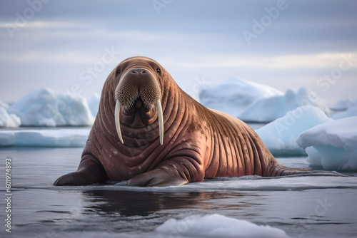 Restful Walrus on Arctic Ice - Captured by Generative AI 