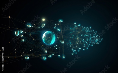 line network light space background technology cyberspace ai futuristic connection digital. Generative AI.