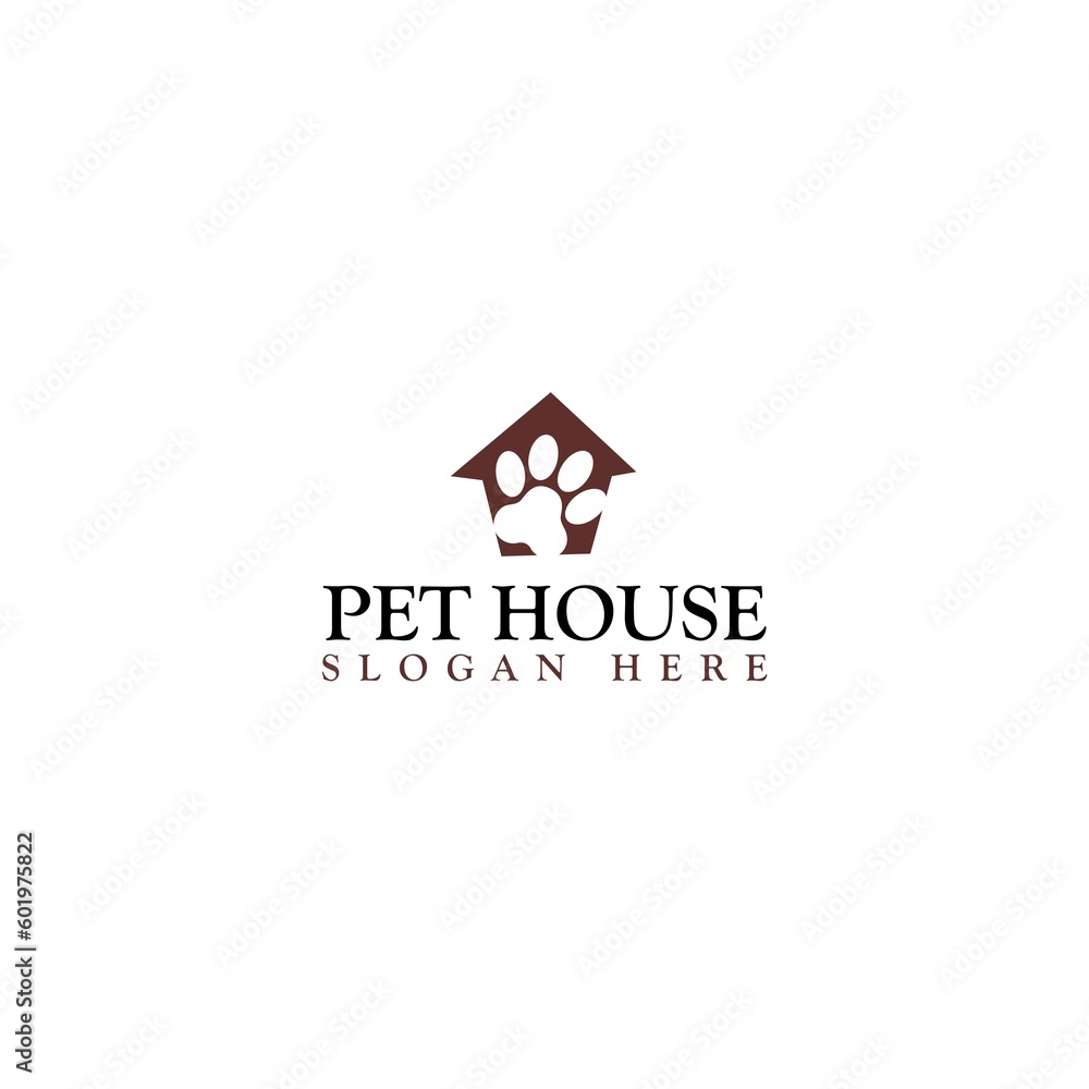 Pets House Logo Template Design isolated on white background Pets House Logo Template Design isolated on white background