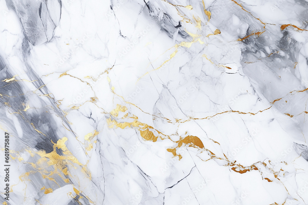 AI generative. White gold marble  background