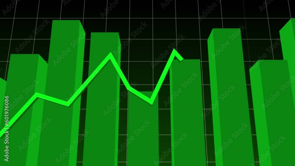 Animation of statistical data processing over grid network against black background Animation of statistical data processing over grid network against black background