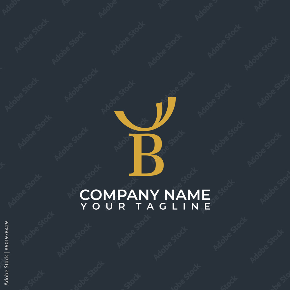 Elegant Lettes B Deer Logo Design Vector. Elegant Lettes B Deer Logo Design Vector.