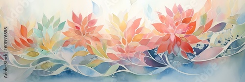Watercolor painting of Beautiful abstract colorful flower, Generative AI