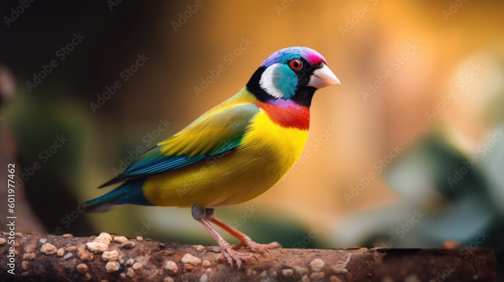 Gouldian finch in the wild. Generative AI Gouldian finch in the wild. Generative AI