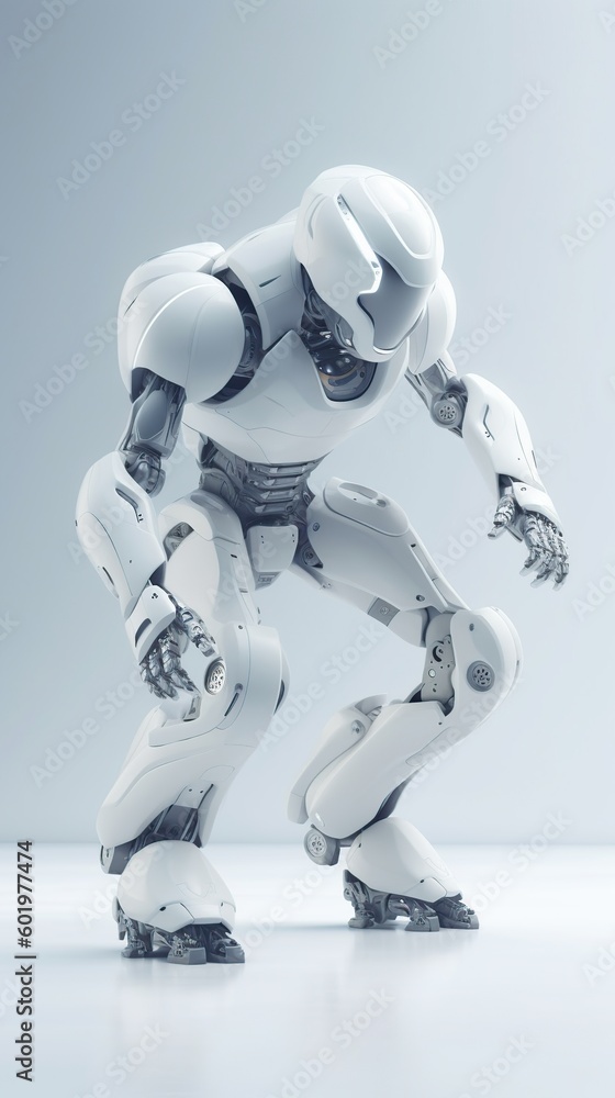 robot on a light background. the concept of technology development. generative ai robot on a light background. the concept of technology development. generative ai