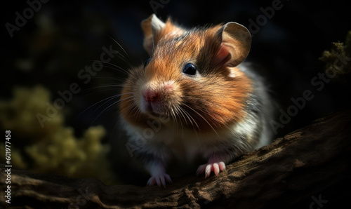 photo of hamster in its natural habitat. Generative AI © Bartek