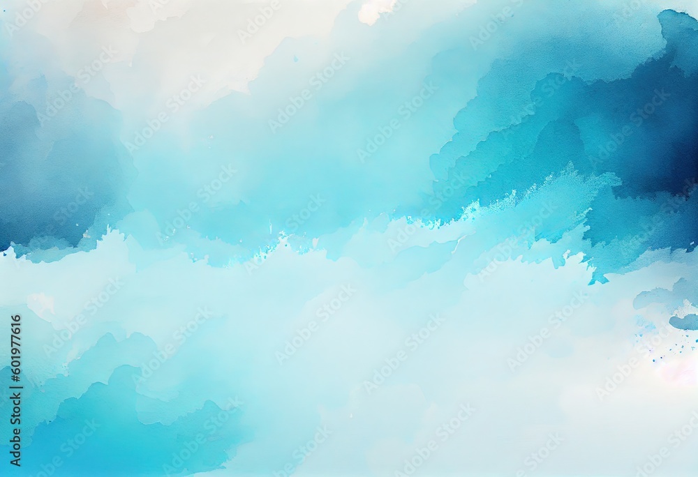 Fototapeta premium Powderblue Gradient Watercolor Background: A Captivating Abstract Design, generative AI