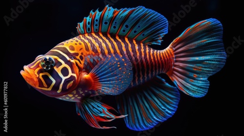 Colorful Mandarin fish. Generative AI