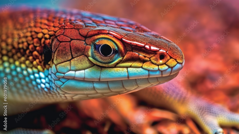 American Five-lined Skink in the wild. Generative AI American Five-lined Skink in the wild. Generative AI