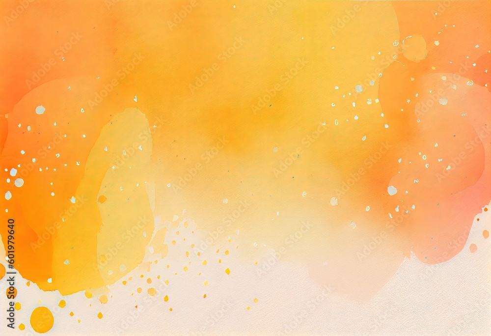 Vibrant Apricot Watercolor Gradient on a Flat Background, generative AI
