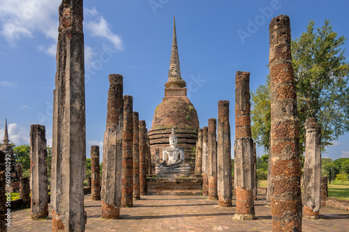 Obraz na plátně Wat Sa Si at Sukhothai National Historical Park, Sukhothai, Thailand