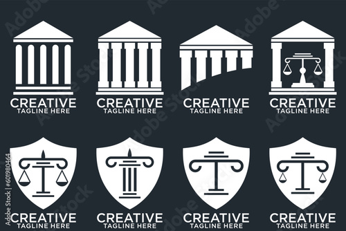set of attorney law icon justice, lawyer, legal, firm, judge logo design vector