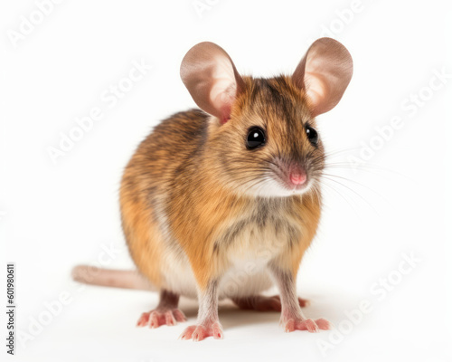 photo of kangaroo mouse isolated on white background. Generative AI