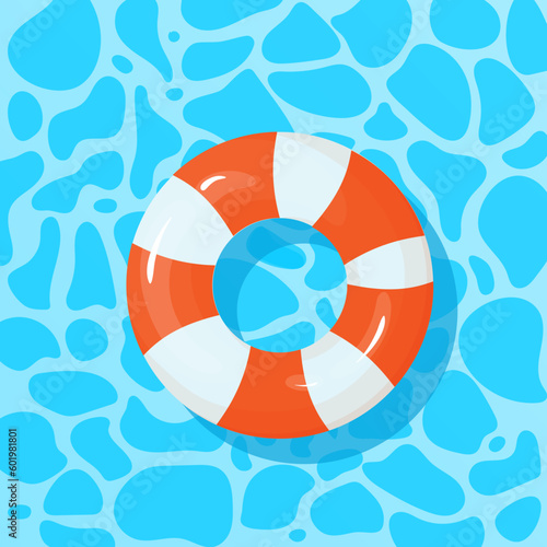 white and red lifebuoy in blue pool water