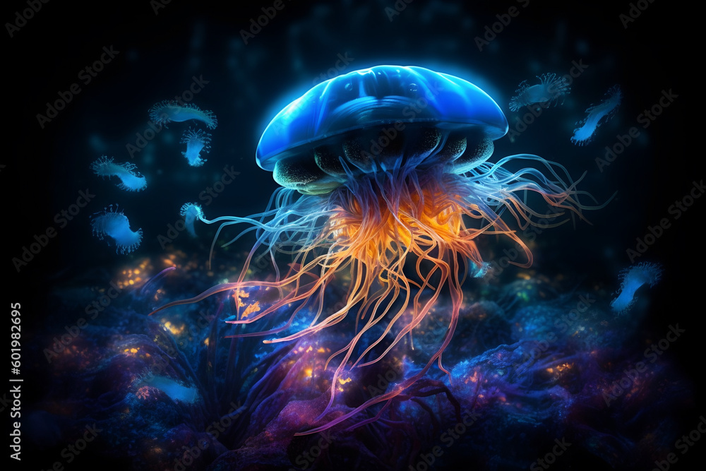 Fototapeta premium jellyfish in the sea.