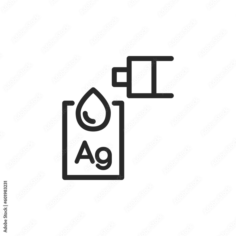Vetor de Water Purification with Silver Icon. Vector Outline