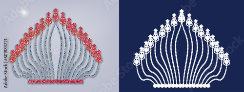 Diamond background gemstone realistic vector illustration,crown