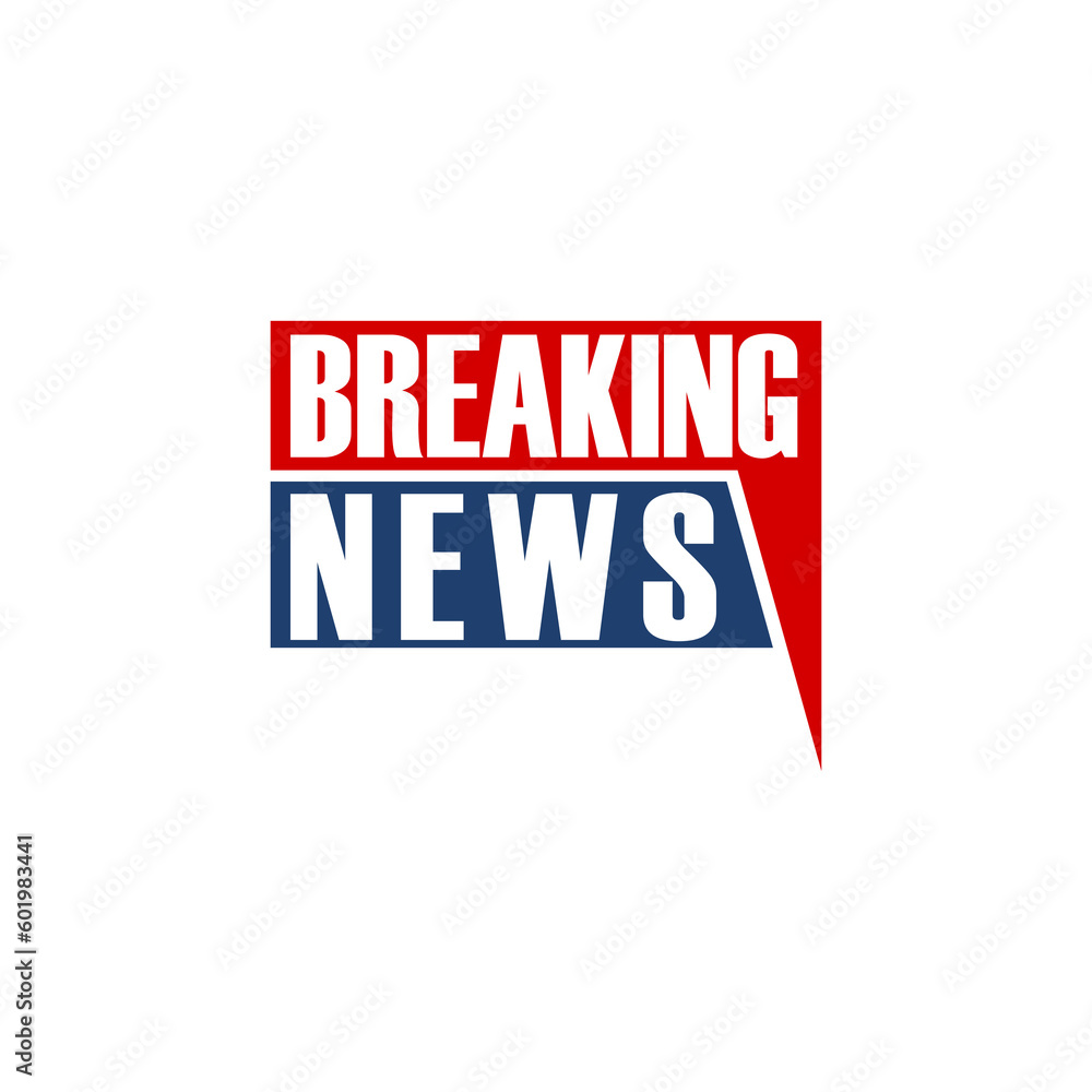 Fototapeta premium Breaking news banner isolated on transparent background