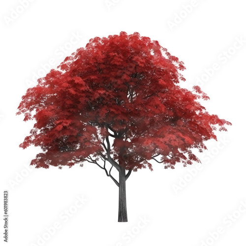 red tree isolated on white