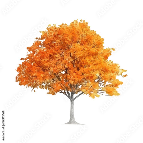 orange tree isolated on white