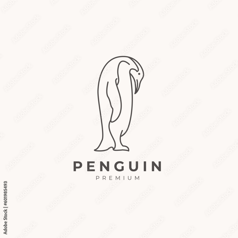 monoline animal logo penguin minimalist monoline animal logo penguin minimalist