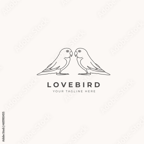 monoline animal logo love bird minimalist