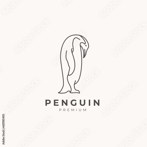 monoline animal logo penguin minimalist