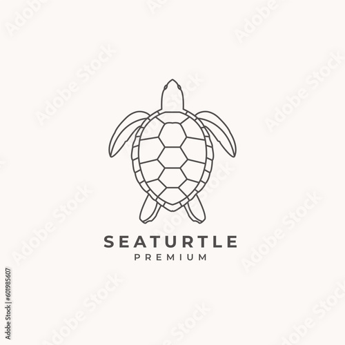 monoline animal logo sea turtle minimalist