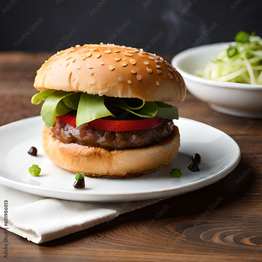 hamburger on a black background hamburger on a black background