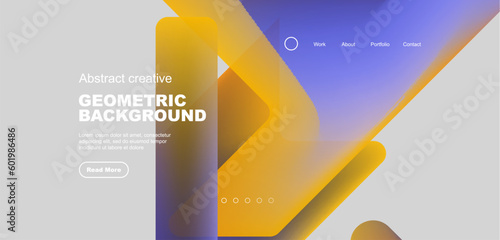 Fluid gradient triangles landing page background. Vector illustration for wallpaper, banner, background, leaflet, catalog, cover, flyer