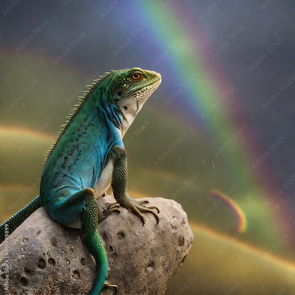 Fototapeta premium Iguana on a rock