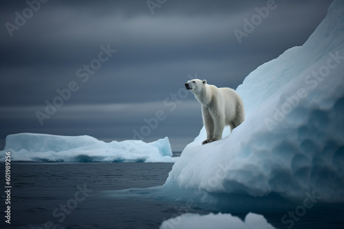 polar bear on iceberg  ai generative