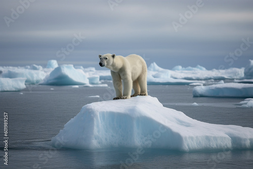 polar bear on iceberg, ai generative