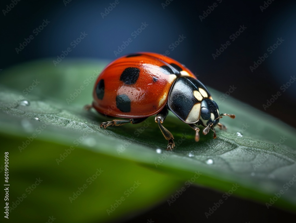 ladybird on a leaf generative ai