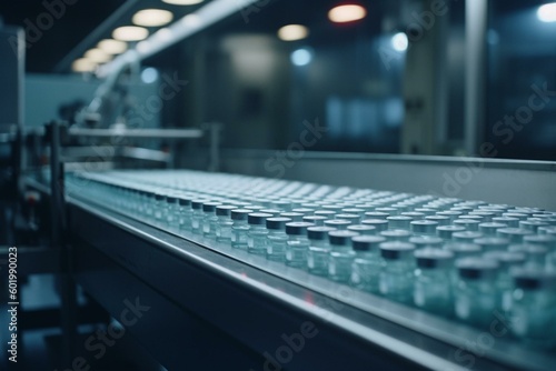 Rapid creation of medicine at pharmaceutical plant. Generative AI © Bellamy