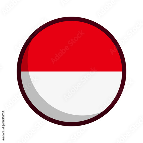 Round Indonesian flag icon. Indonesia. Vector. Free Download Round Indonesian flag icon. Indonesia. Vector. - GFXLoad