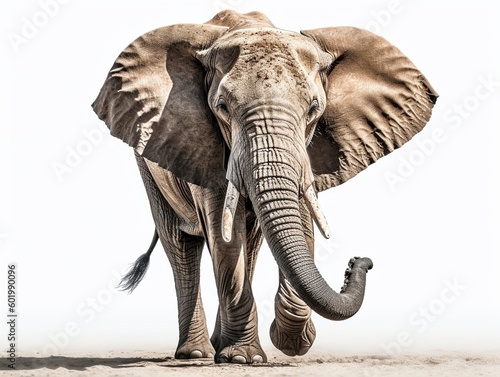 elephant on isolated white background generative ai