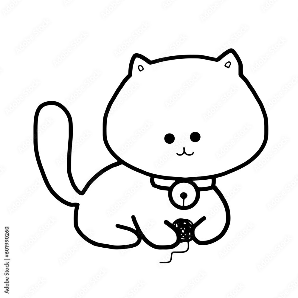 cat cartoon hand drawn outline cat cartoon hand drawn outline