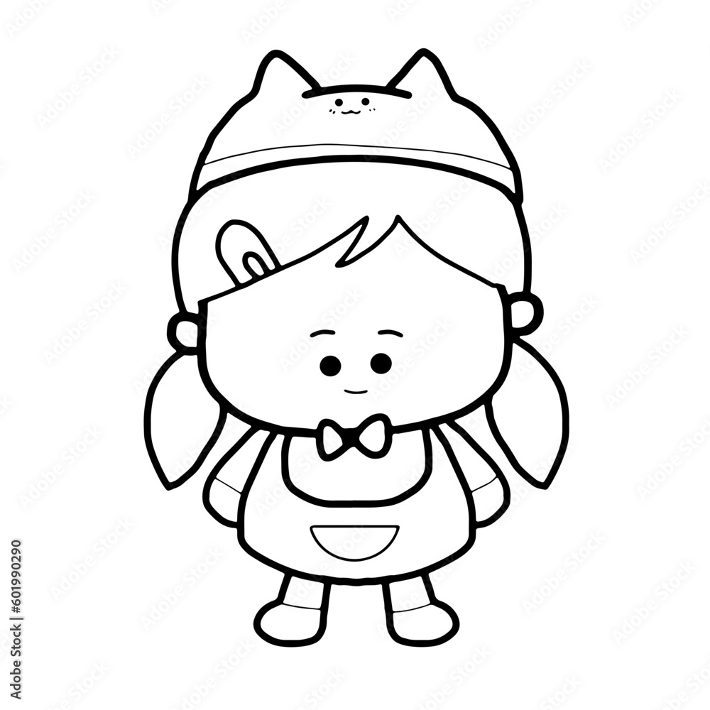 Obraz premium baby cartoon child hand drawn outline