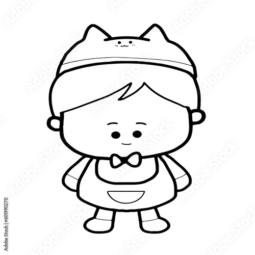 Wallpaper Mural baby cartoon child   hand drawn outline Torontodigital.ca