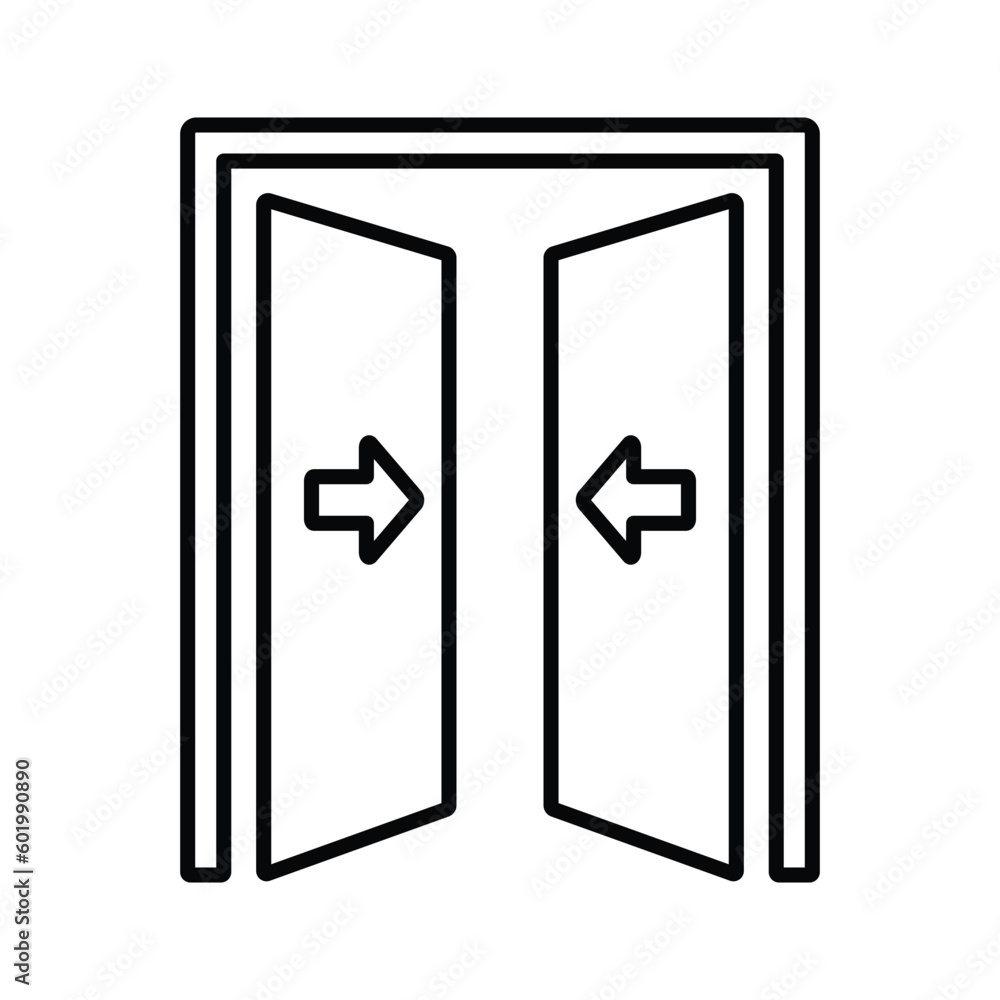 Door, admittance, entrance icon. Line, outline design. Door, admittance, entrance icon. Line, outline design.