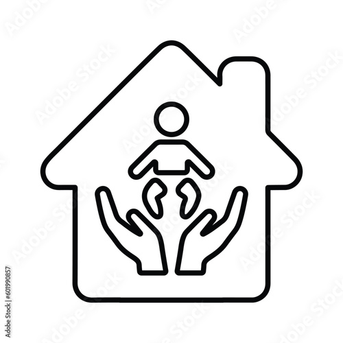Orphanage icon. Line icon, outline symbol.