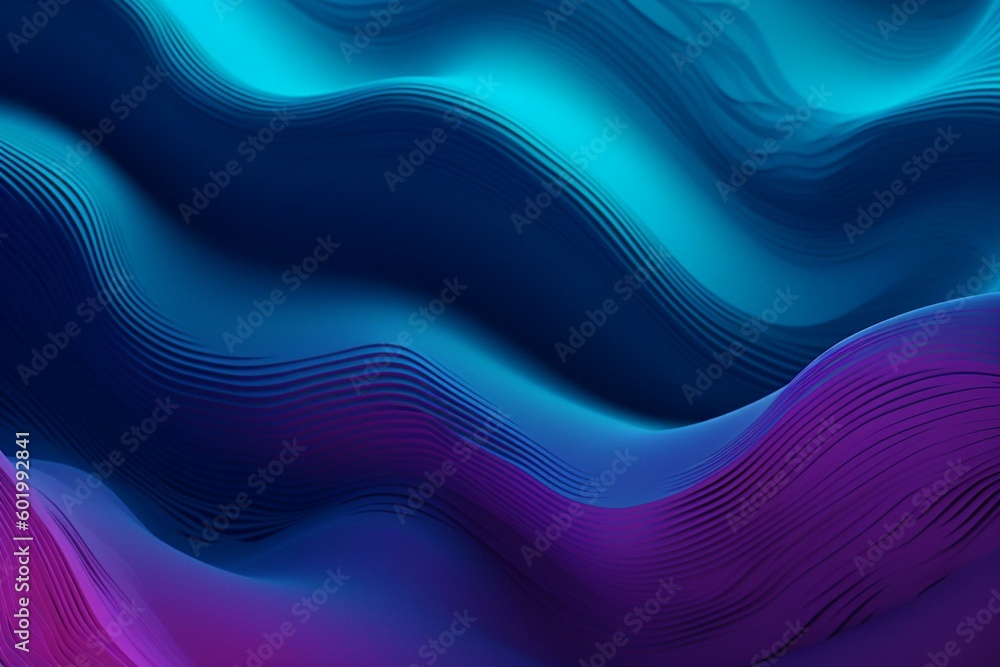 Fototapeta premium Modern gradient backdrop with undulating texture. Space for text. Violet & azure digital design. Generative AI
