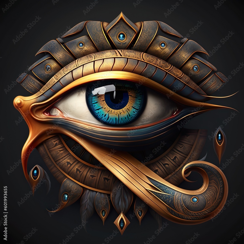 Photo & Art Print Magic talisman with Horus eye occult symbol