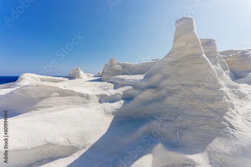 Fototapeta Naklejka Na Ścianę i Meble -  White chalk cliffs in Sarakiniko, Milos, Cyclades, Greece
