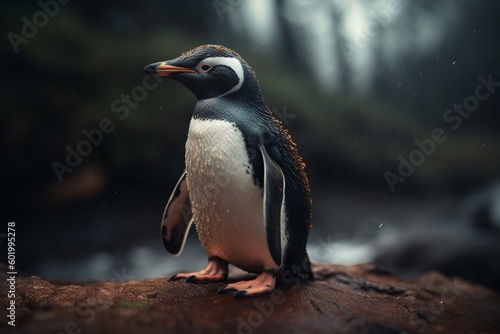 A brave 3D penguin bravely ventures forth. Generative AI © Yael