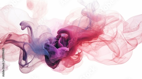 青と紫のグラデーションの煙：AI作品 