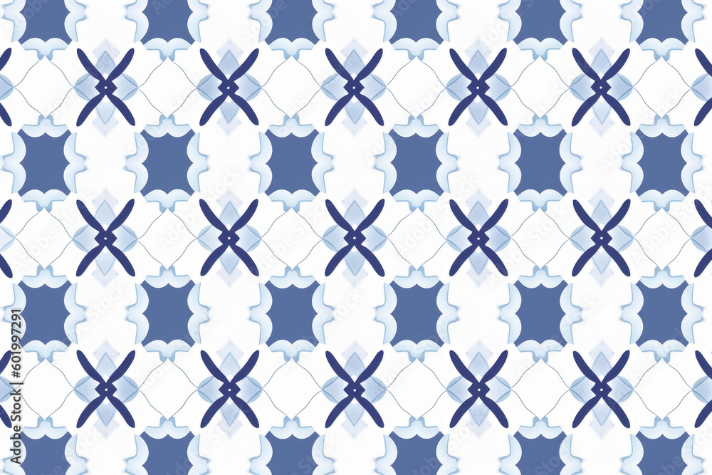 Fototapeta premium blue and white moroccan pattern background